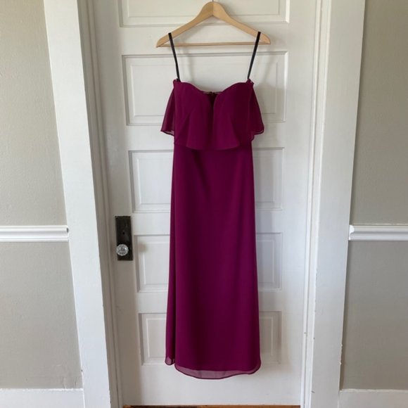 Hayley Paige Bridesmaid Dress in Azalea, Size 2 <Bright + fun strapless gown!> - Picture 6 of 10